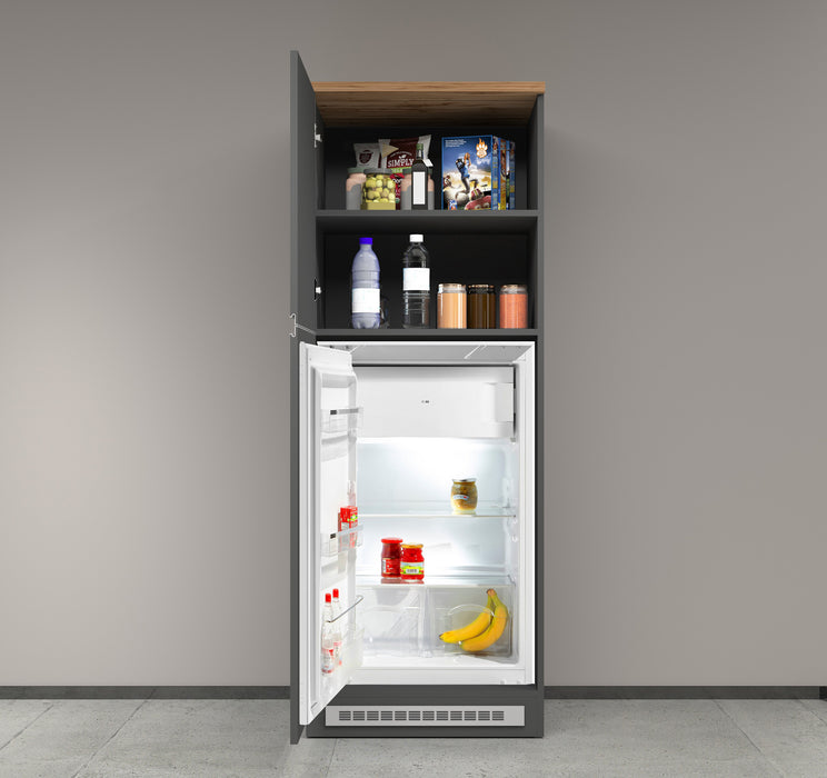 Colonna Porta Frigo SOLE - Antracite e Rovere Wotan, Design Moderno