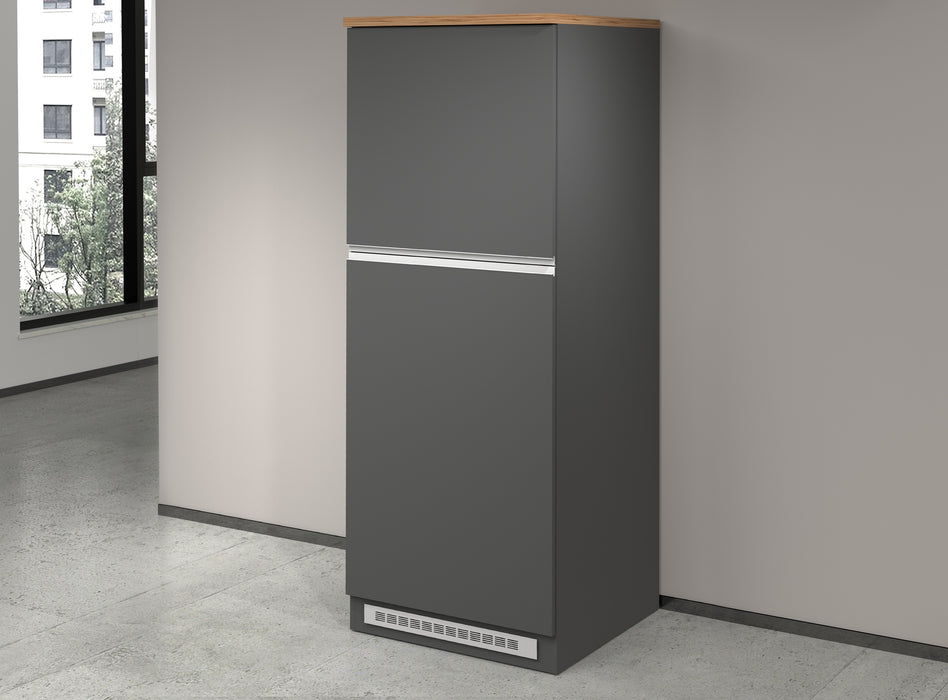 Colonna Porta Frigo SOLE - Antracite e Rovere Wotan, Design Moderno