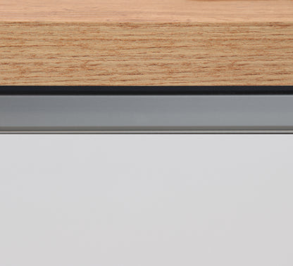 Isola Cucina SOLE 3 Ante – Bianco Lucido/Rovere, 155x90x90 cm, Made in Italy
