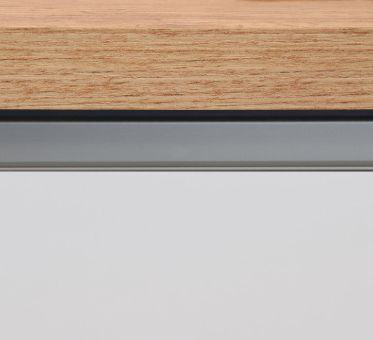 Isola Cucina SOLE 3 Ante – Bianco Lucido/Rovere, 155x90x90 cm, Made in Italy