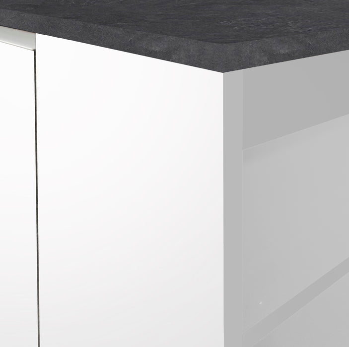 Isola Cucina SOLE 3 Ante – Bianco Lucido/Report, 155x90x90 cm, Made in Italy