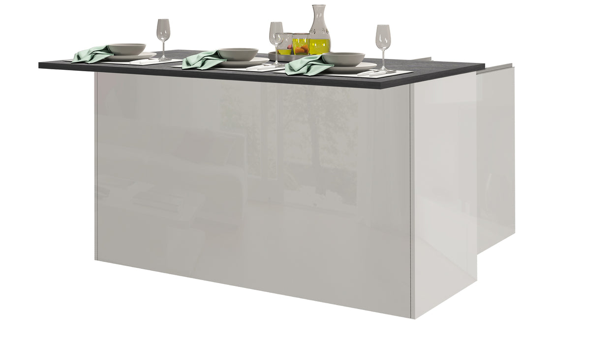 Isola Cucina SOLE 3 Ante – Bianco Lucido/Report, 155x90x90 cm, Made in Italy