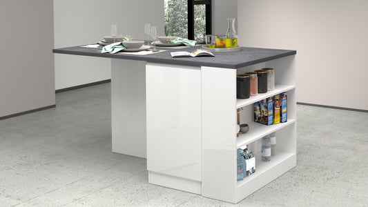 Isola Cucina SOLE 2 Ante – Bianco/Report, 160x90x90 cm, Made in Italy