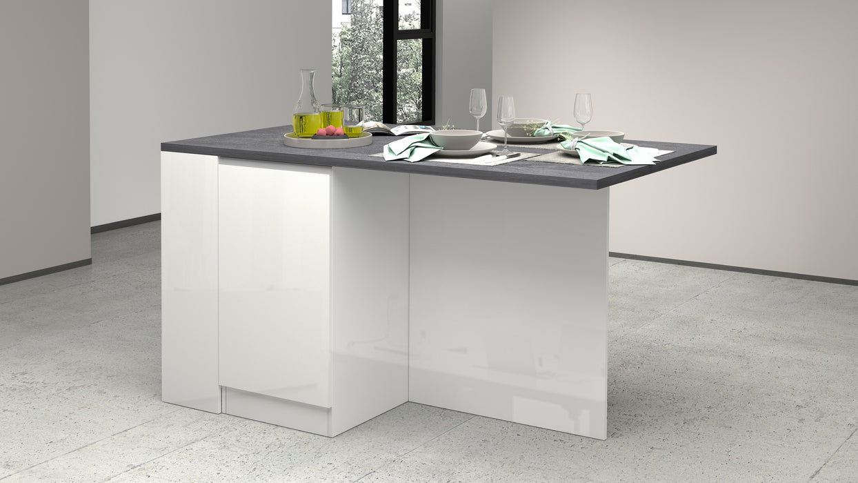 Isola Cucina SOLE 2 Ante – Bianco/Report, 160x90x90 cm, Made in Italy