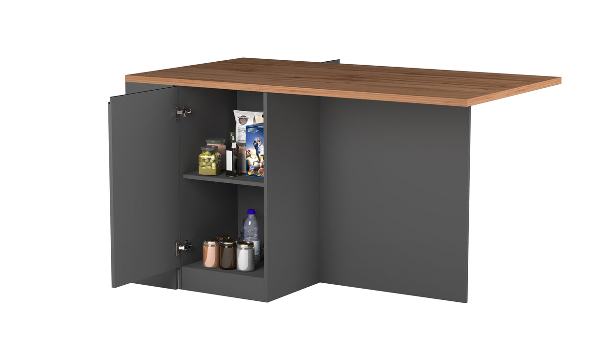 Isola Cucina SOLE 2 Ante – Antracite/Rovere Wotan, 160x90x90 cm, Made in Italy