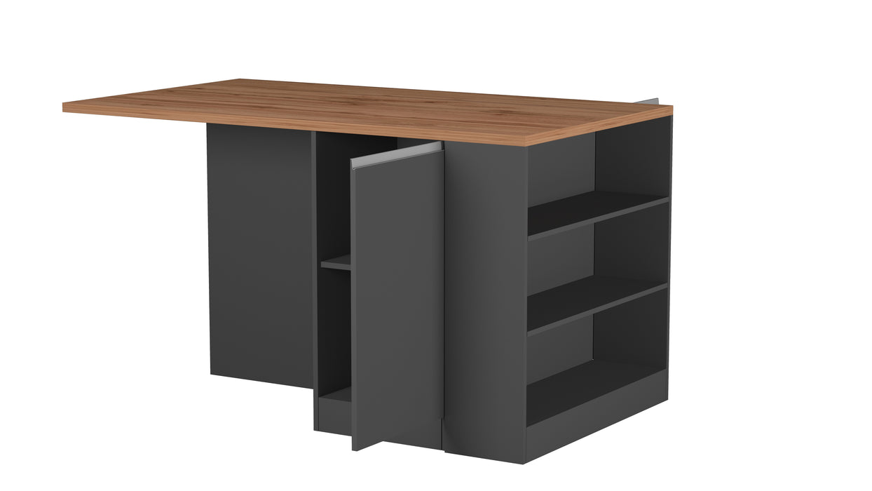 Isola Cucina SOLE 2 Ante – Antracite/Rovere Wotan, 160x90x90 cm, Made in Italy