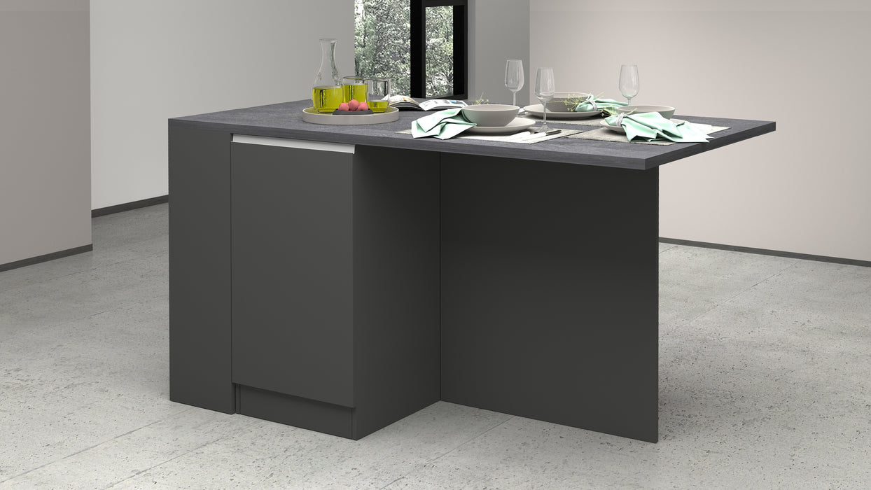 Isola Cucina SOLE 2 Ante – Antracite/Report, 160x90x90 cm, 3 Posti, Made in Italy