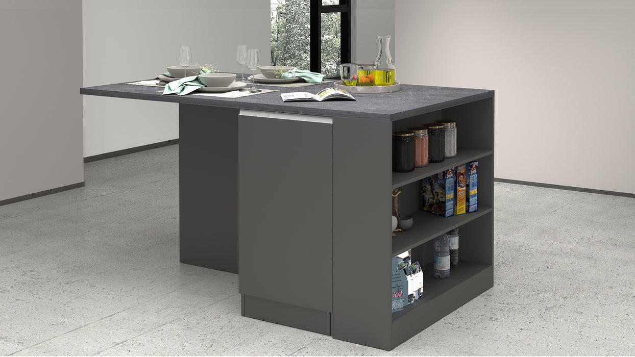 Isola Cucina SOLE 2 Ante – Antracite/Report, 160x90x90 cm, 3 Posti, Made in Italy
