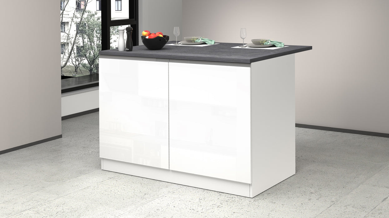Isola Cucina SOLE 2 Ante – Bianco/Report, 125x90x90 cm, Made in Italy
