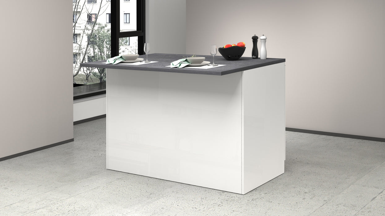 Isola Cucina SOLE 2 Ante – Bianco/Report, 125x90x90 cm, Made in Italy