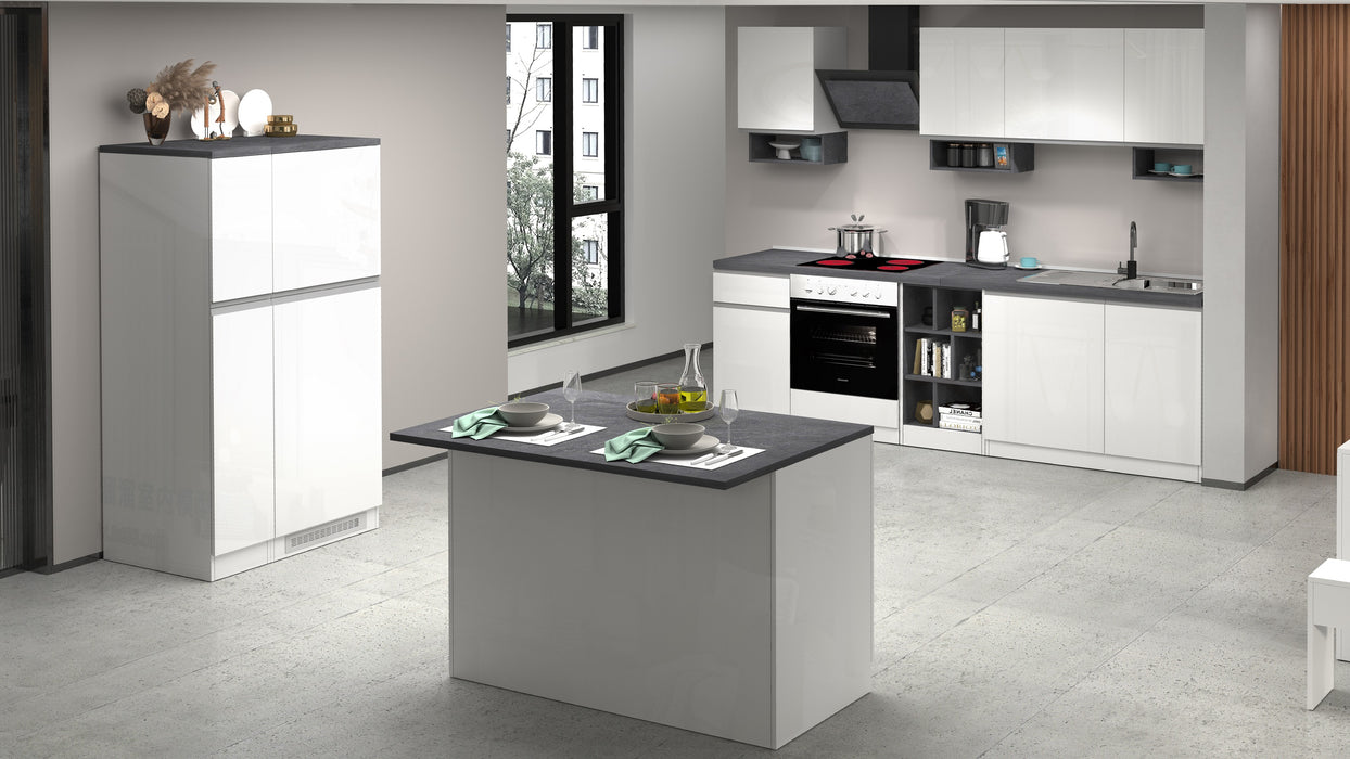 Isola Cucina SOLE 2 Ante – Bianco/Report, 125x90x90 cm, Made in Italy