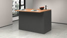 Isola Cucina SOLE 2 Ante in Antracite/Rovere Wotan 125x90x90 cm con piano snack, perfetta per cucine moderne Made in Italy.