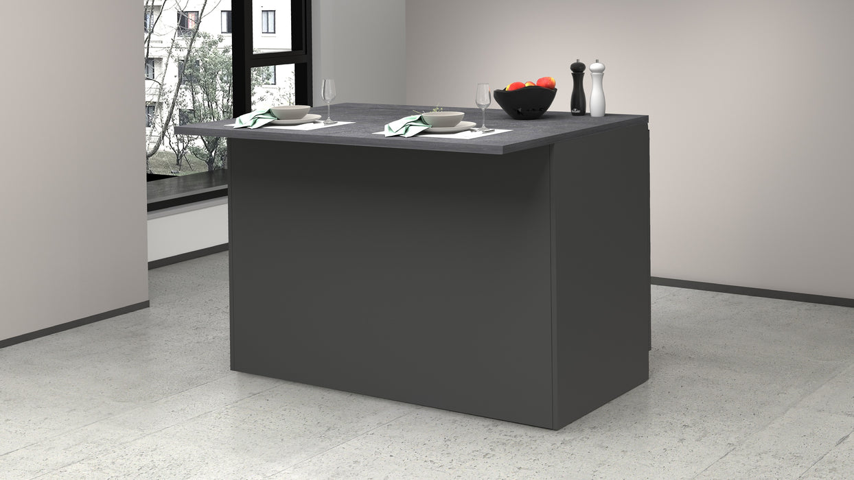 Isola Cucina SOLE 2 Ante in Antracite con piano Report, design moderno e compatto, ideale per cucine contemporanee.