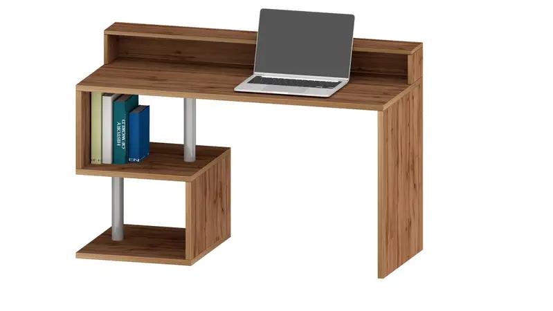 Scrivania moderna ESSE 140 in legno con design compatto e vani portaoggetti. Ideale per un ufficio domestico elegante e pratico.