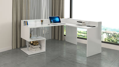 Scrivania a "S" angolare con piano rialzato Dimensioni: 160/180X60X92,5