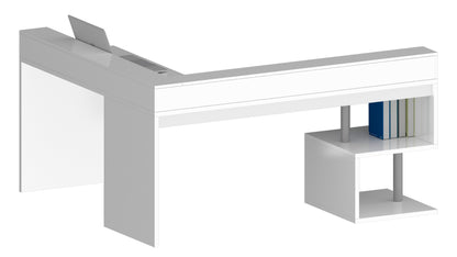 Scrivania a "S" angolare con piano rialzato Dimensioni: 160/180X60X92,5