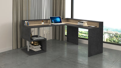 Scrivania a "S" angolare con piano rialzato Dimensioni: 160/180X60X92,5