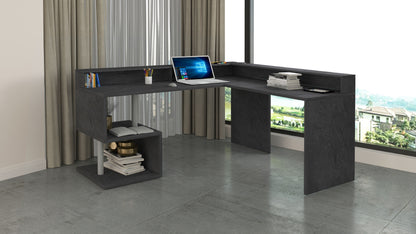 Scrivania a "S" angolare con piano rialzato Dimensioni: 160/180X60X92,5