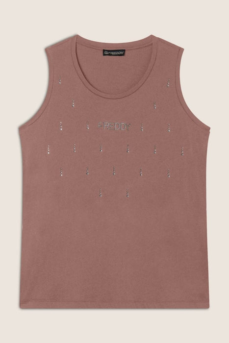 Freddy Canotta Decorata da Strass in Jersey Modal S25WCXK1