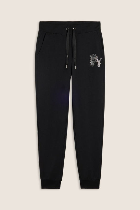 Freddy Pantaloni Sportivi con Polsini in Costina e Strass S25WCXP2