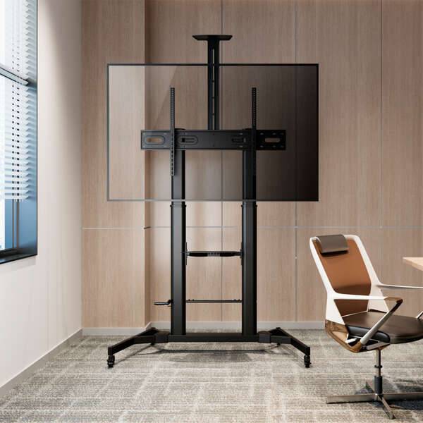 Aisens Supporto da Pavimento per TV/Monitor da 60" a 100" - Max 100kg - Altezza Regolabile - Movimento Orizzontale e Verticale
