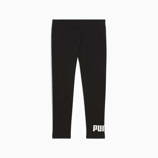 Leggings Puma neri 3/4 con logo bianco, tessuto elasticizzato in cotone, stile sportivo, ideale per attività fisica e casual, SKU: 4067983477157