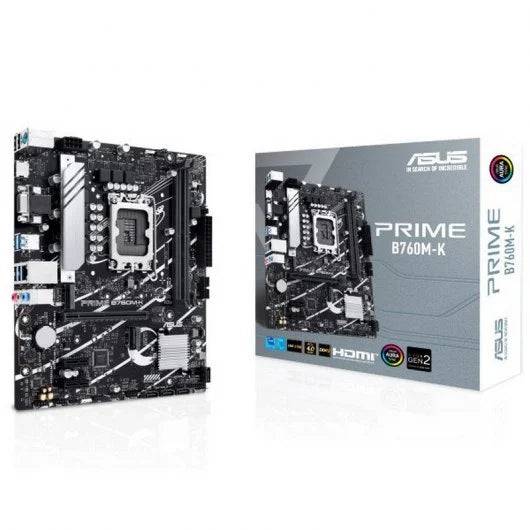 Asus Prime B760M-K Placa Base Intel 1700 - HDMI, VGA, PCIe 4.0, M2, 4x Sata III, USB 2.0, 3.2, RJ-45
