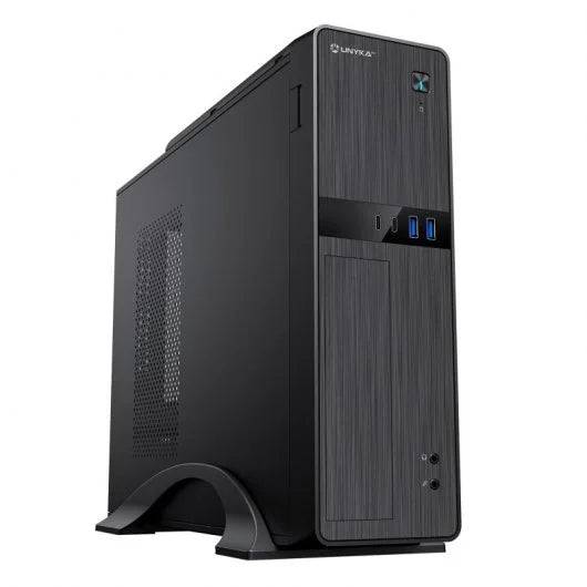 Unykach UK52112 Case Torre MicroATX + Alimentatore SFX 450W - Dimensioni Disco Supportate 3.5", 2.5" - USB-A 3.2, USB-C e Audio