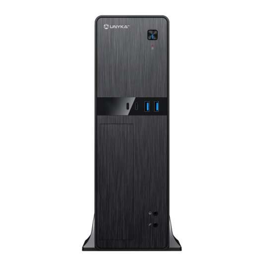 Unykach UK52112 Case Torre MicroATX + Alimentatore SFX 450W - Dimensioni Disco Supportate 3.5", 2.5" - USB-A 3.2, USB-C e Audio