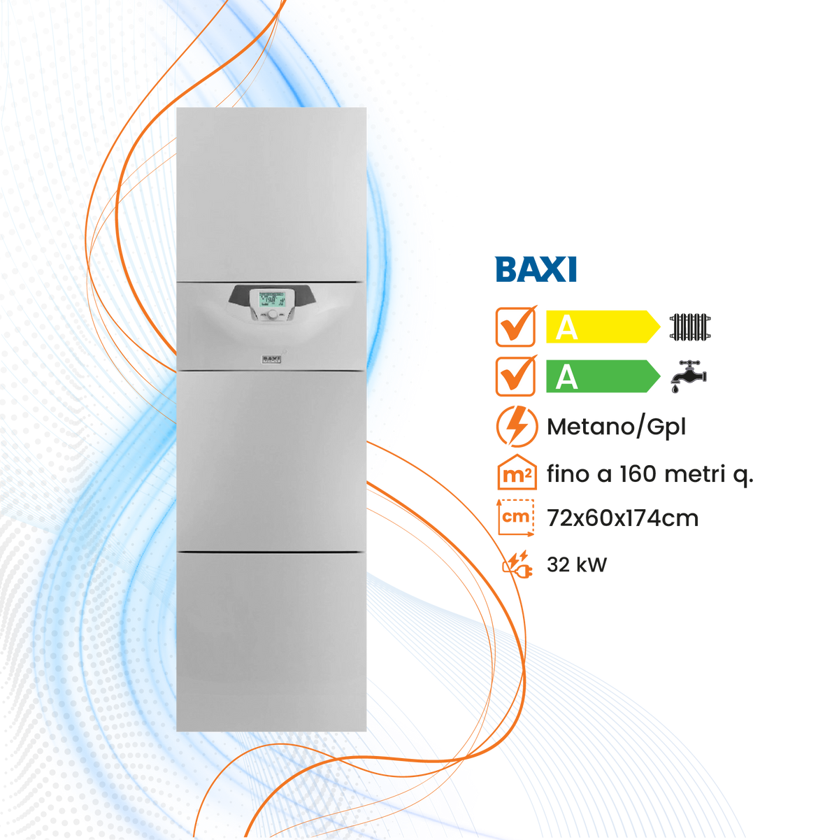 Caldaia Baxi Power 32 Combi 160 a Condensazione
