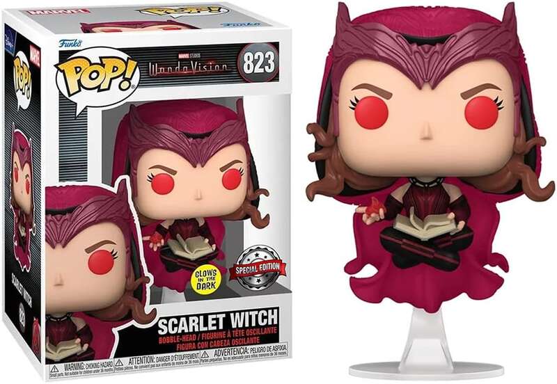 Funko Pop Marvel WandaVision Scarlet Witch Ed. Glow in the Dark - Figura in Vinile - Altezza 9cm circa
