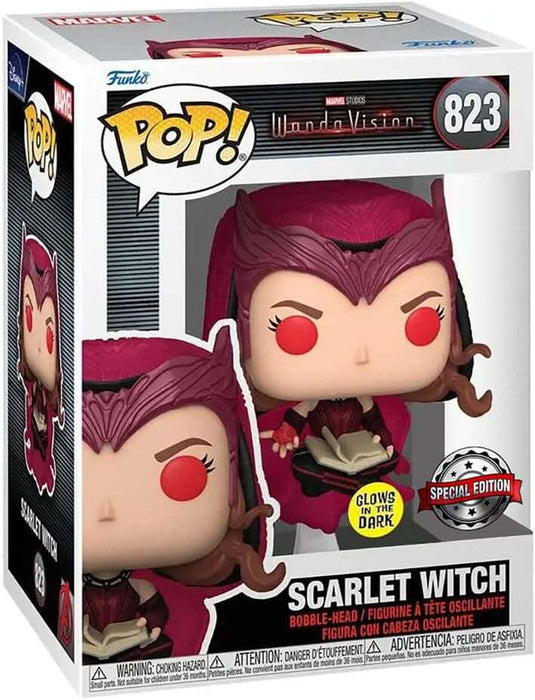 Funko Pop Marvel WandaVision Scarlet Witch Ed. Glow in the Dark - Figura in Vinile - Altezza 9cm circa