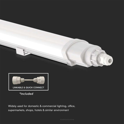 Plafoniera LED V-Tac 18W 60cm collegabile con connettore rapido incluso, ideale per uffici, negozi e ambienti commerciali.