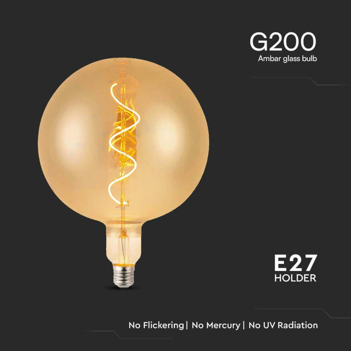 Lampadina LED E27 4W Filamento a Spirale G200 Ambrato 2700K