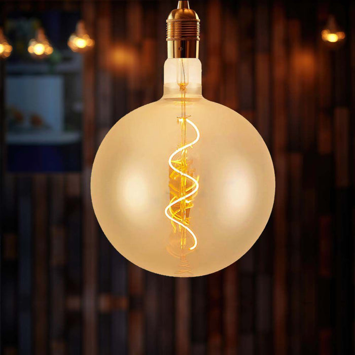 Lampadina LED E27 4W Filamento a Spirale G200 Ambrato 2700K
