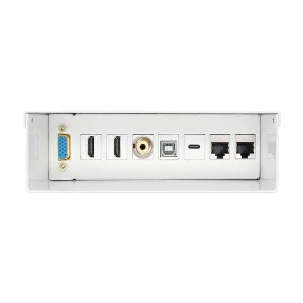 Aisens Scatola di Connessioni VGA, Jack 3.5, 2x HDMI, 1x USB-, 1x USB-B, 2x RJ45 Cat.6A STP - Colore Bianco
