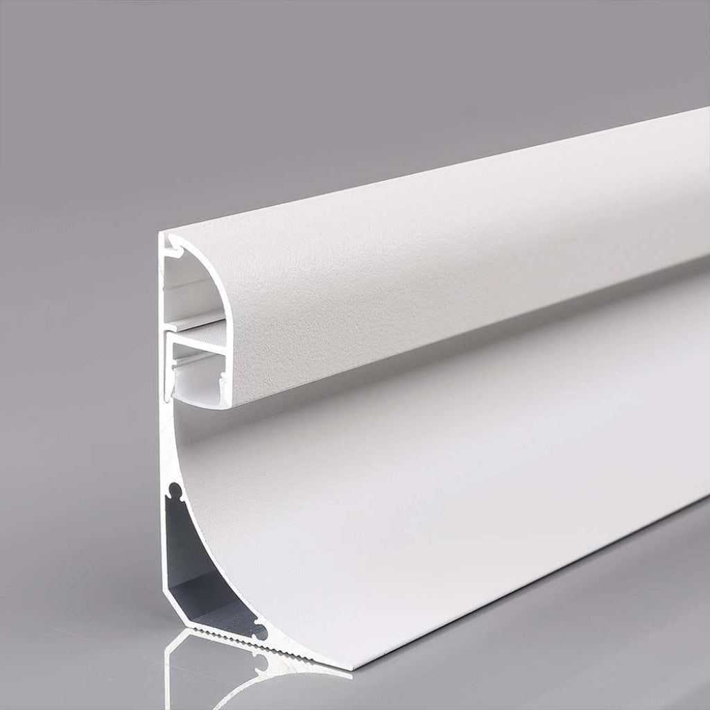 Profilo in alluminio bianco per Strip LED 220V COB 3000K IP65, perfetto per installazioni a parete o soffitto.