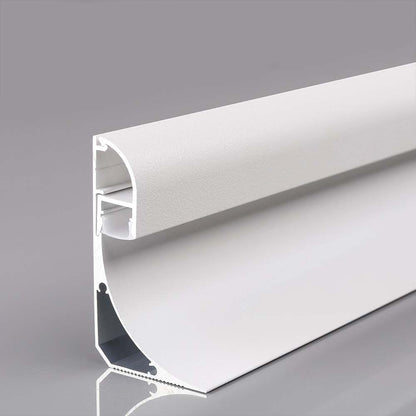 Profilo in alluminio bianco per Strip LED 220V COB 3000K IP65, perfetto per installazioni a parete o soffitto.