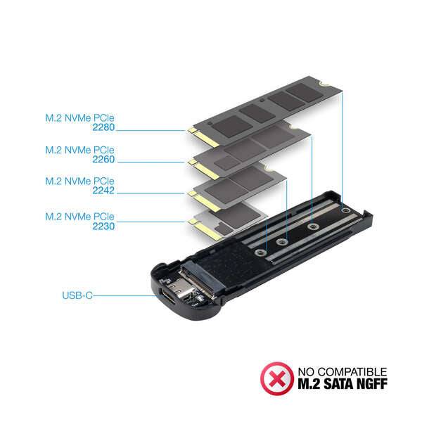 Tooq Custodia Esterna M.2 NVMe USB3.1 Gen2 Alluminio
