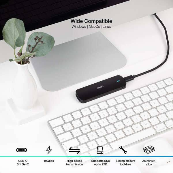 Tooq Custodia Esterna M.2 NVMe USB3.1 Gen2 Alluminio