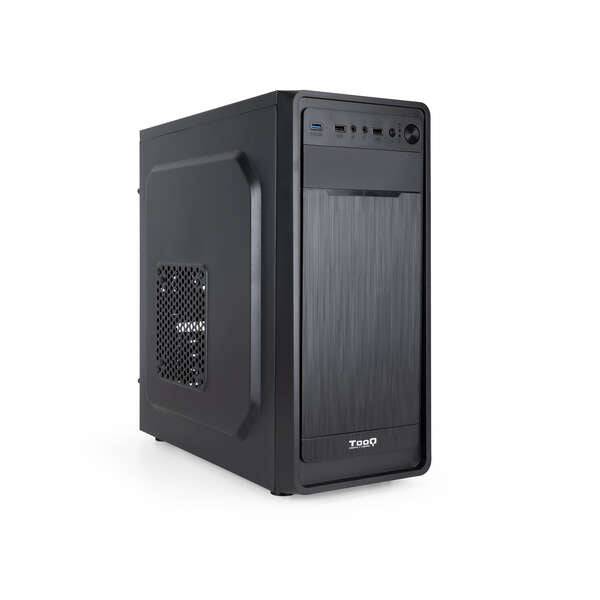 Tooq Chassis Semitower ATX/MicroATX/Mini-ITX - Supporto Dischi 3.5", 2.5" - USB3.0, 2.0, Audio HD - Ventola 120mm Inclusa - Colore Nero