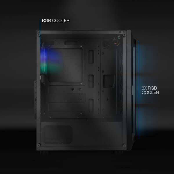 Tooq Case Semitorre Gaming TQGCC101-B "Ragnärok" - Colore Nero