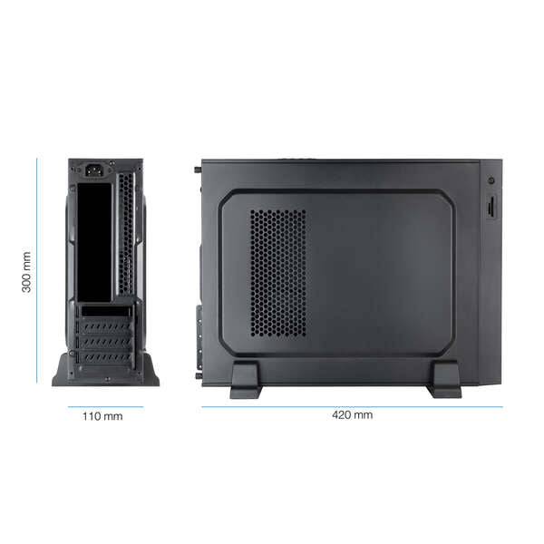 Tooq Scatola Slim MATX TQC-3008U3CD 500W Lettore Schede - Colore Nero
