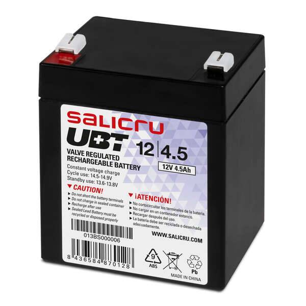 Salicru UBT 12/4,5 Batteria AGM Ricaricabile da 4,5 Ah / 12 V - Colore Nero