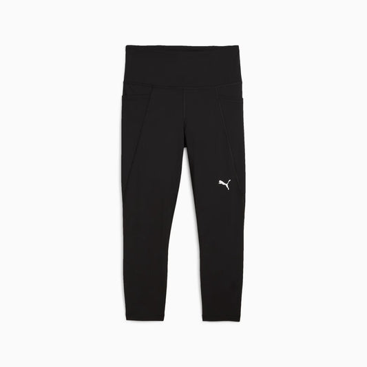 Leggings Puma neri 3/4 con vita alta, tessuto elasticizzato, logo Puma bianco sul polpaccio, ideali per sport e allenamenti, SKU: 4067983450105
