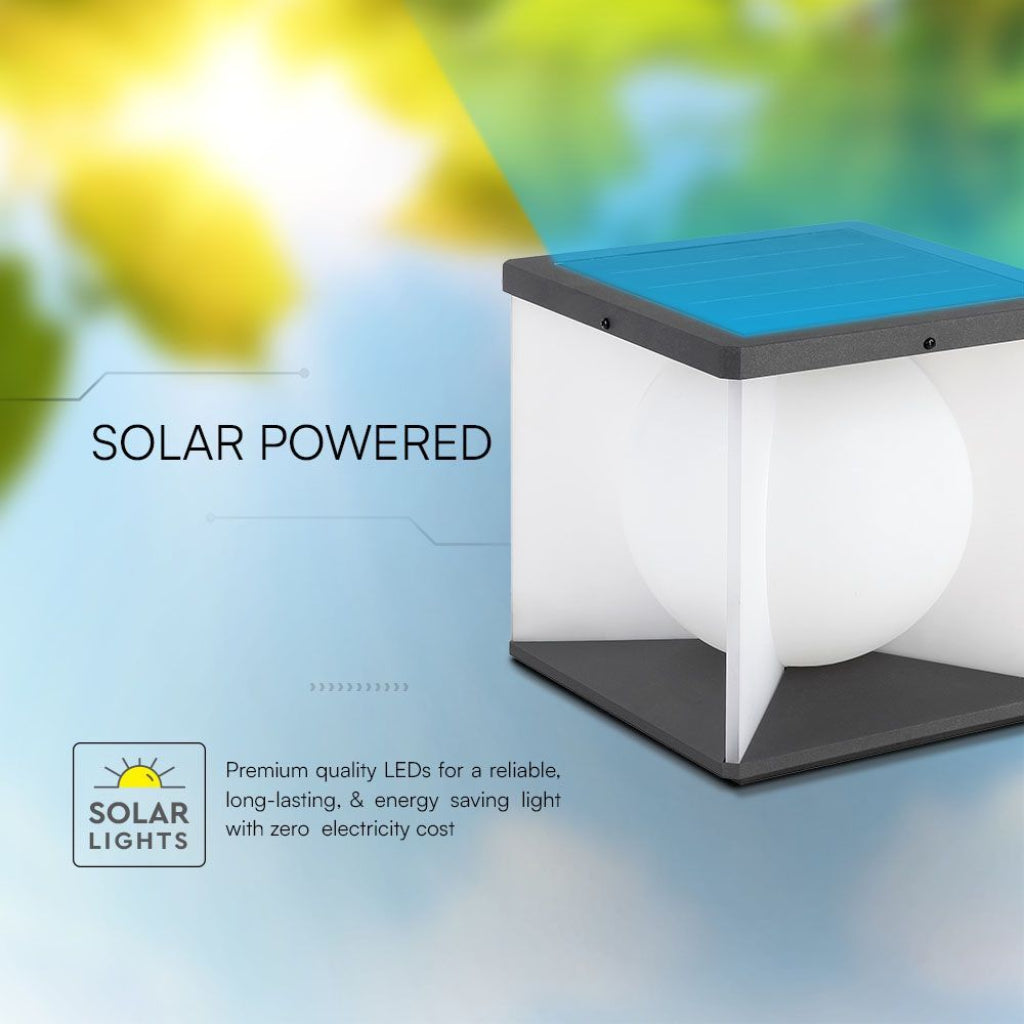 Lampada LED Solare da Giardino a Cubo 3W con pannello solare, luce da esterno a energia solare per risparmio energetico e lunga durata.