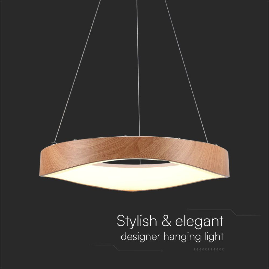Lampadario LED sospeso VT-7974 elegante e moderno, 25W luce calda 3000K, ideale per arredamento contemporaneo in soggiorni e sale da pranzo.