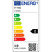 Etichetta energetica del lampadario LED sospeso 10W in legno con plafoniera moderna 3000K, classe E con consumo di 10 kWh/1000h.