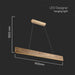 Lampadario LED sospeso 10W in legno con plafoniera moderna 3000K, misure 900x1200 mm per installazione a soffitto.