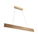 Lampadario LED sospeso 10W in legno con plafoniera moderna 3000K, design lineare in stile naturale per illuminazione da soffitto.
